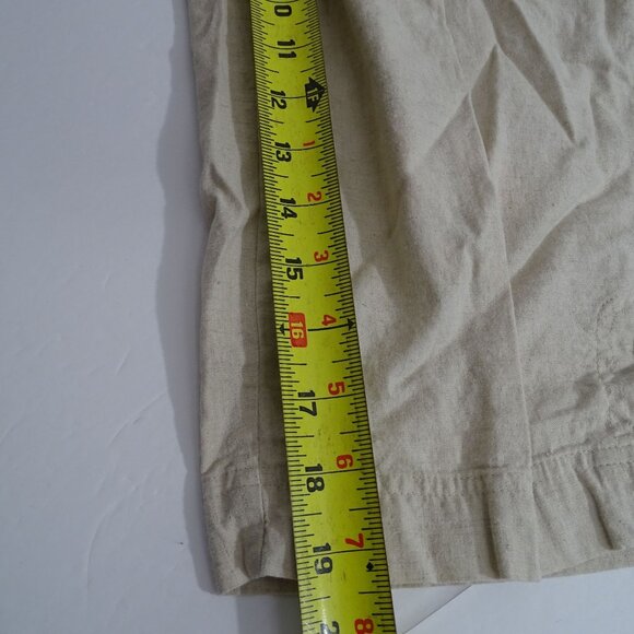 Vintage Cathy Daniels Beige Linen Blend Capri Pants Women Size 12 Button Accents - Picture 10 of 12
